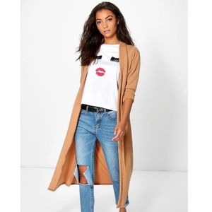 Tall Saidi Collarless Duster Jacket